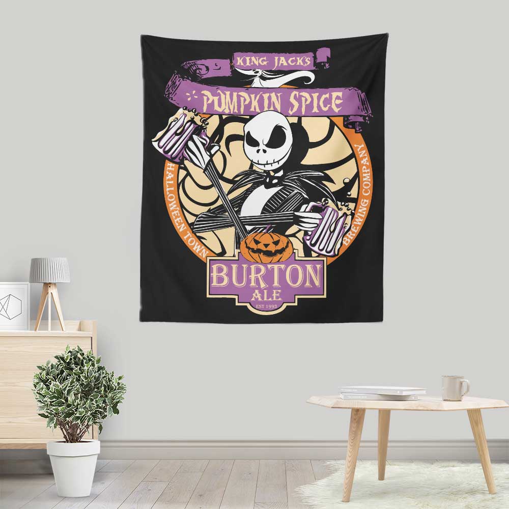Lightweight Polyester Wall Tapestry: Jack's Pumpkin Spice Design