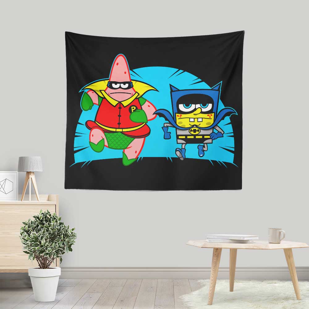 Under the Sea Batcave Themed Wall Decor - Ryan Astle's 'Who Lives In a Batcave Under the Sea' Wall Tapestry