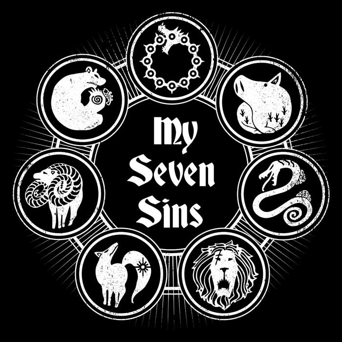 My Seven Sins Wall Decorative Tapestry by Typhoonic Art