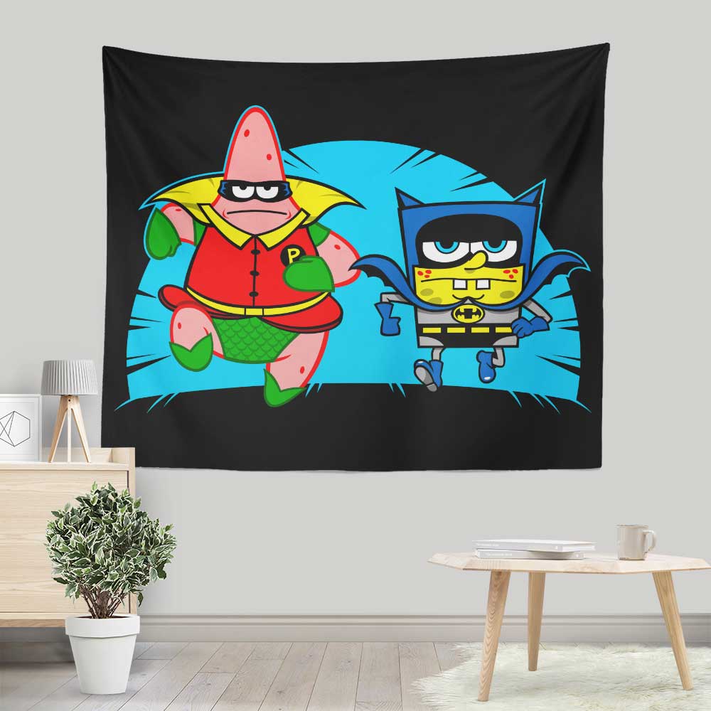 Under the Sea Batcave Themed Wall Decor - Ryan Astle's 'Who Lives In a Batcave Under the Sea' Wall Tapestry