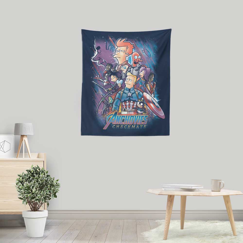 Trheewood's Striking 'Anchovies: Checkmate' Wall Tapestry