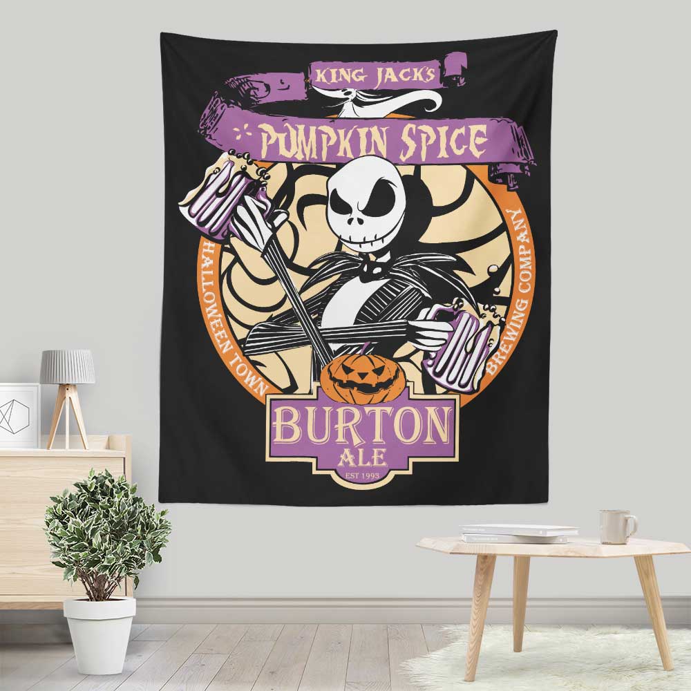 Lightweight Polyester Wall Tapestry: Jack's Pumpkin Spice Design