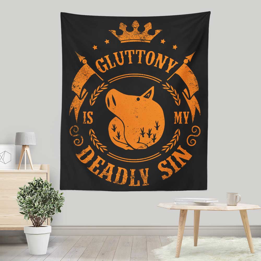 Typhoonic Art's 'Gluttony is My Sin' Lightweight Polyester Wall Tapestry