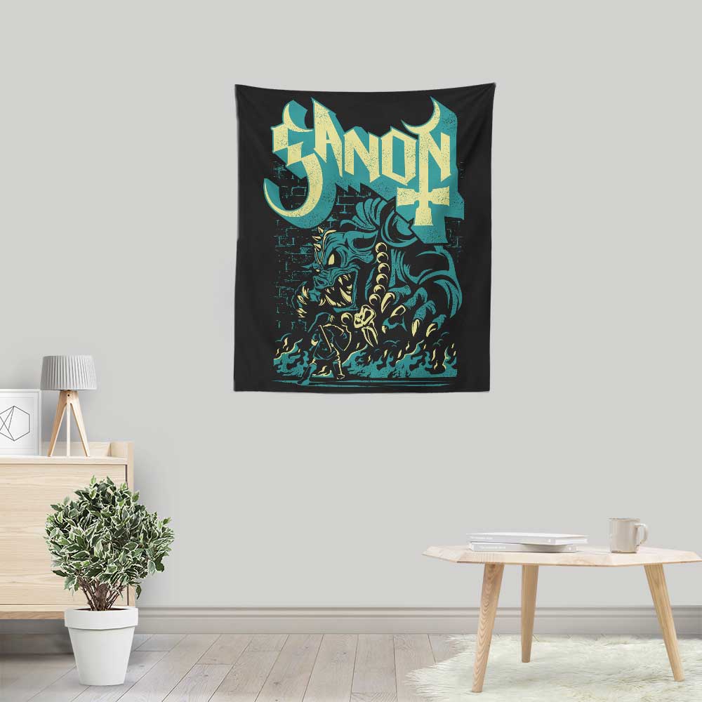 Striking Monstrous Prince of Darkness Wall Tapestry