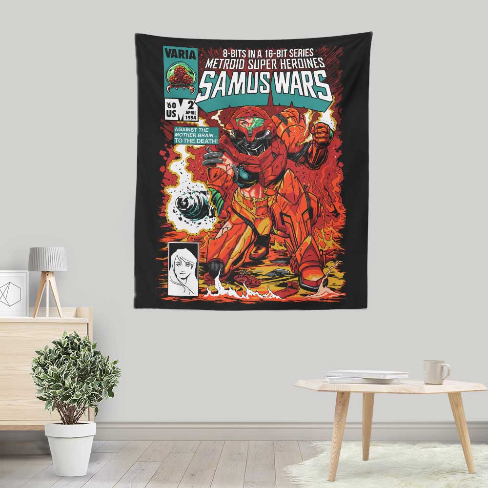 Ninjaink's Samus Wars Lightweight Polyester Wall Tapestry