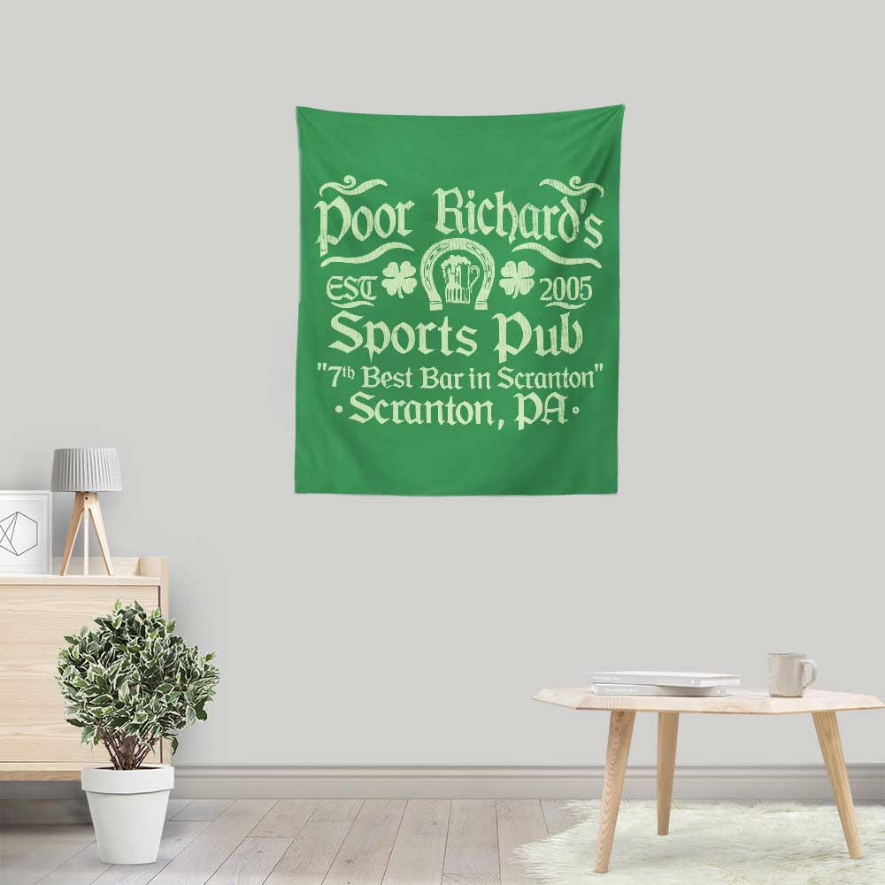 CoD Designs' Poor Richards Pub Lightweight Polyester Wall Tapestry