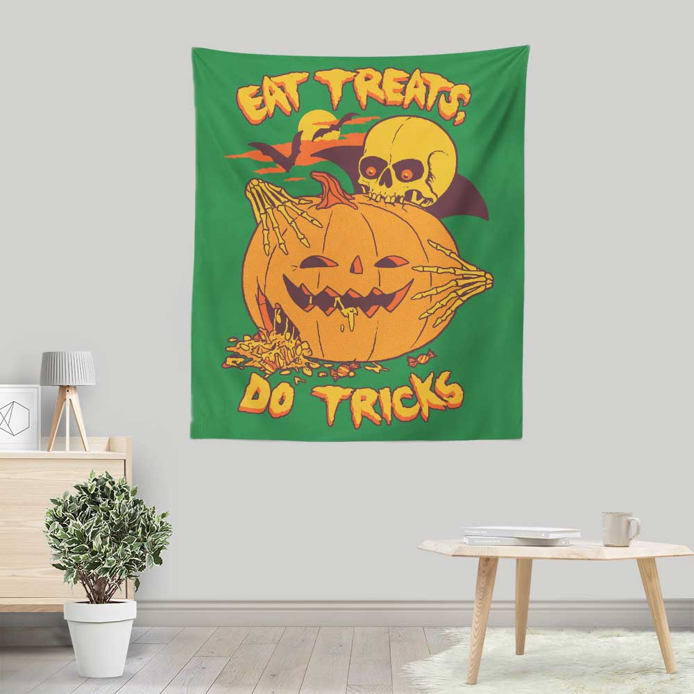 Decorative Wall Tapestry - 'Eat Tricks, Do Treats' by Hillary White