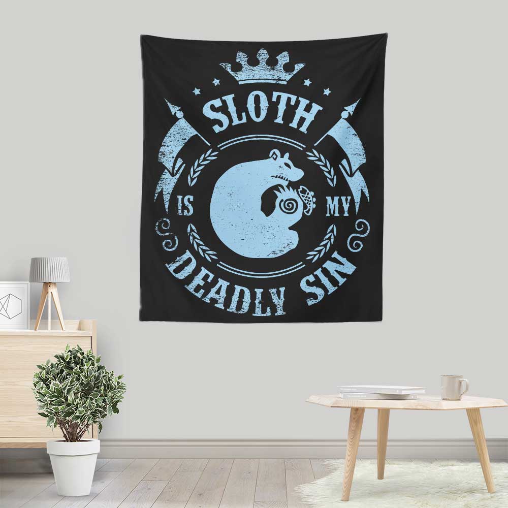 Vibrant 'Sloth is My Sin' Lightweight Polyester Wall Tapestry
