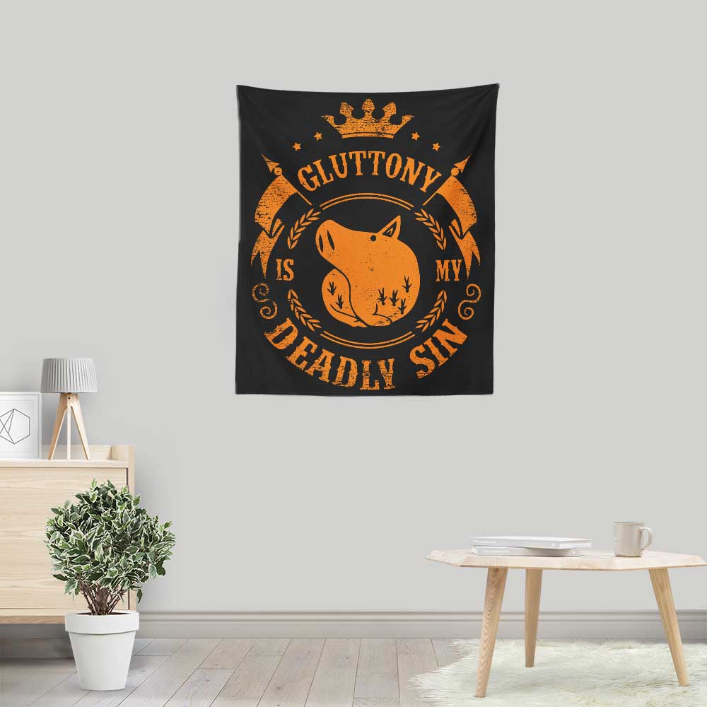Typhoonic Art's 'Gluttony is My Sin' Lightweight Polyester Wall Tapestry