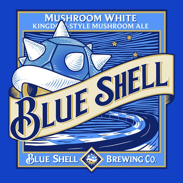 Vibrant Blue Shell Design Wall Tapestry by Kinda Creative