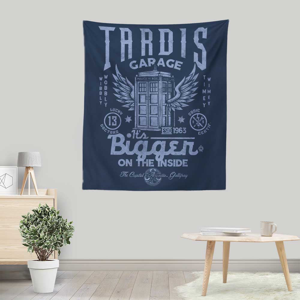Arinesart Tardis Garage Themed Wall Tapestry for Home Decor