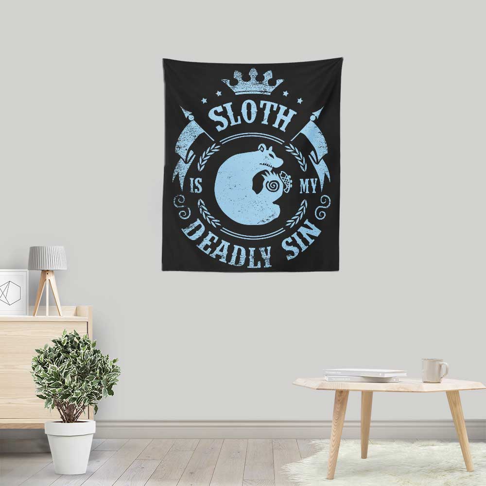 Vibrant 'Sloth is My Sin' Lightweight Polyester Wall Tapestry