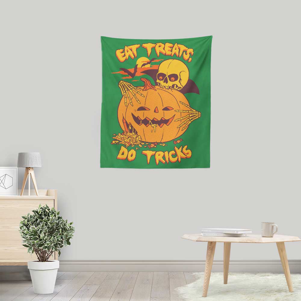 Decorative Wall Tapestry - 'Eat Tricks, Do Treats' by Hillary White