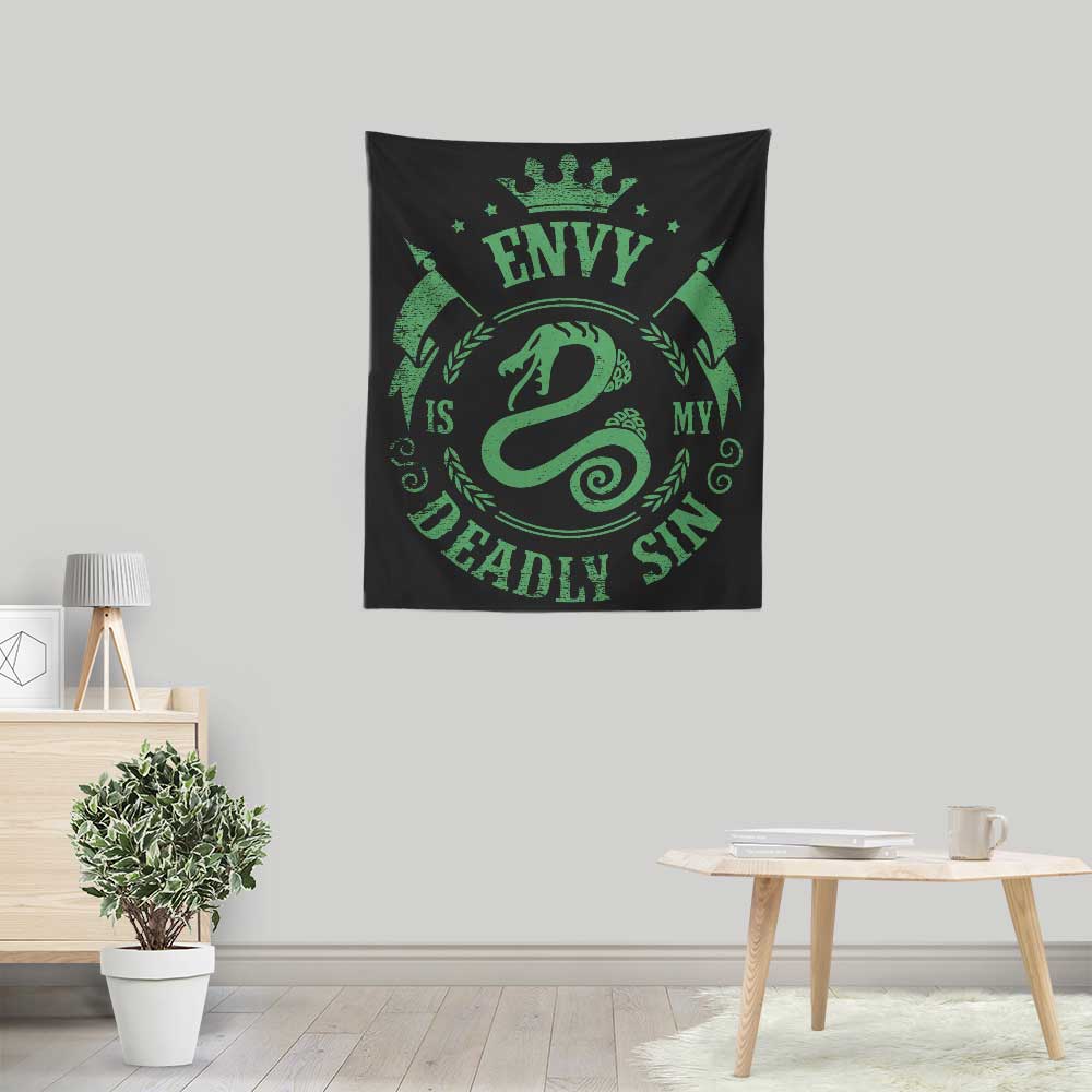 Lightweight Polyester 'Envy is My Sin' Wall Tapestry by Typhoonic Art