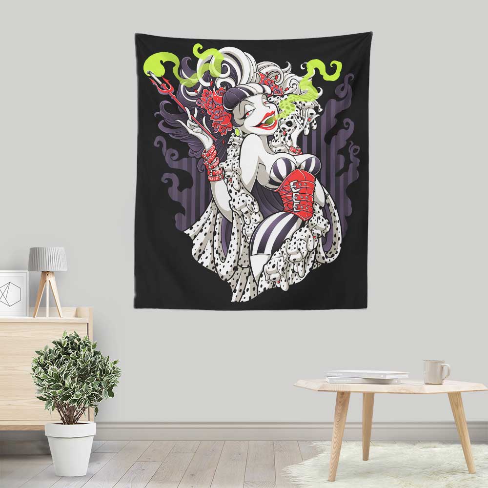 Jehsee's Cruella de Mon Lightweight Polyester Wall Tapestry
