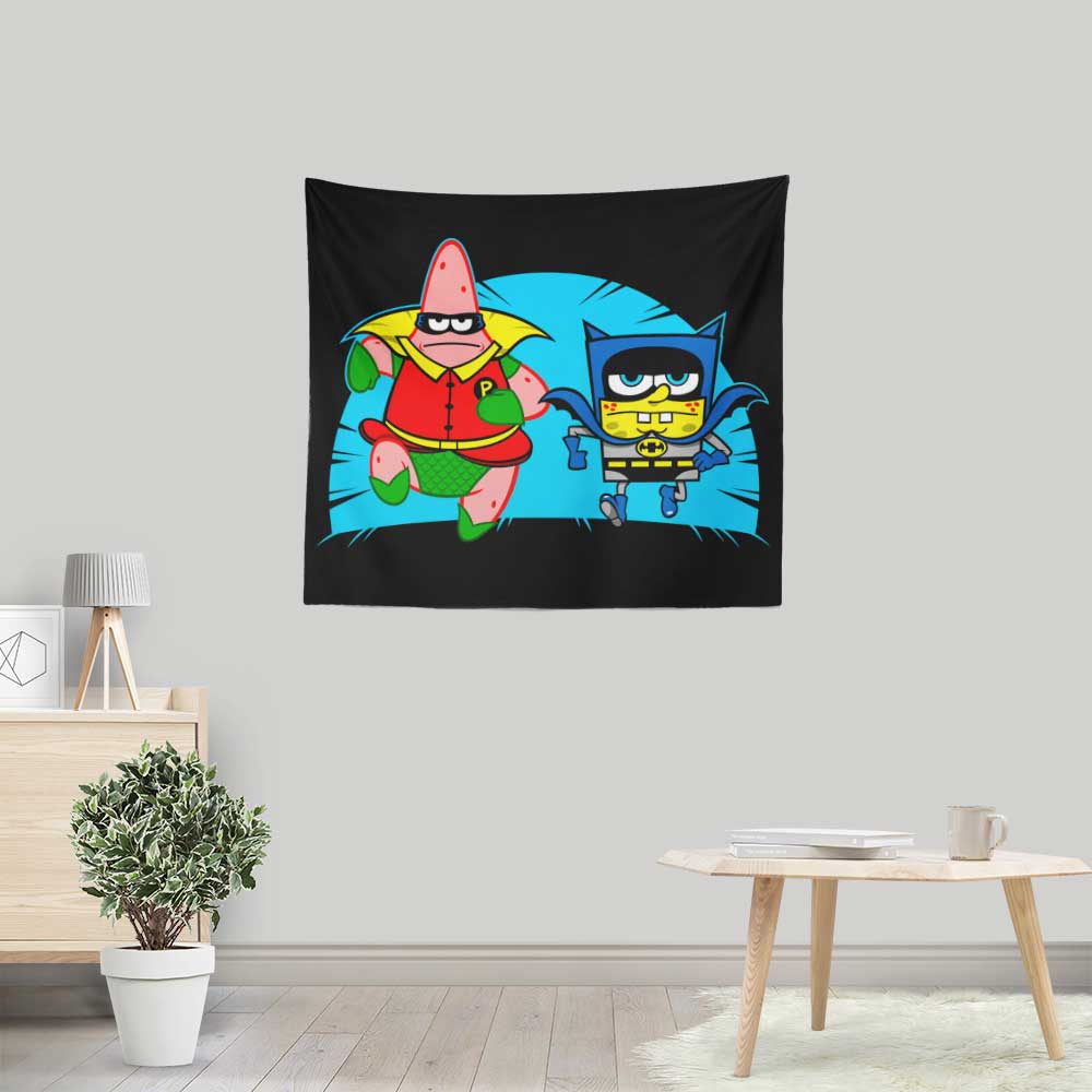 Under the Sea Batcave Themed Wall Decor - Ryan Astle's 'Who Lives In a Batcave Under the Sea' Wall Tapestry