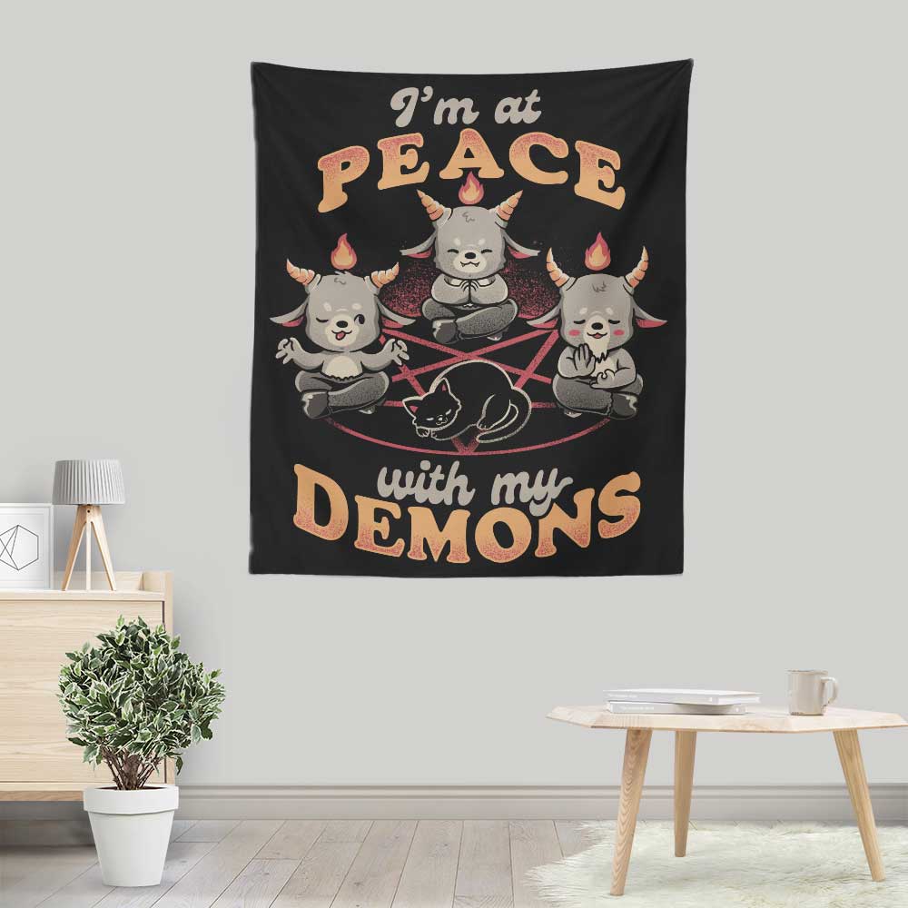 Lightweight Polyester 'At Peace With My Demons' Wall Tapestry