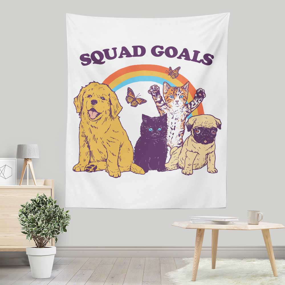 Lightweight Polyester Pet Squad Goals Wall Tapestry by Hillary White