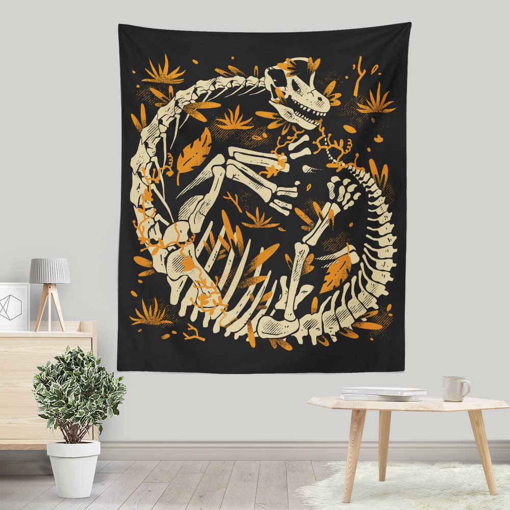 Stunning Brachiosaurus Fossil Wall Tapestry by Fitas Artwork