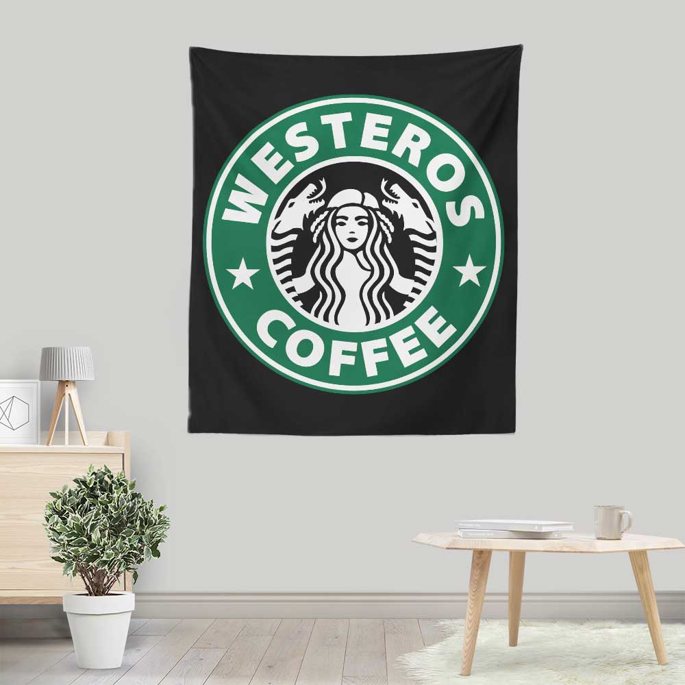 Unique Westeros Coffee Themed Wall Tapestry for Indoor and Outdoor Decor