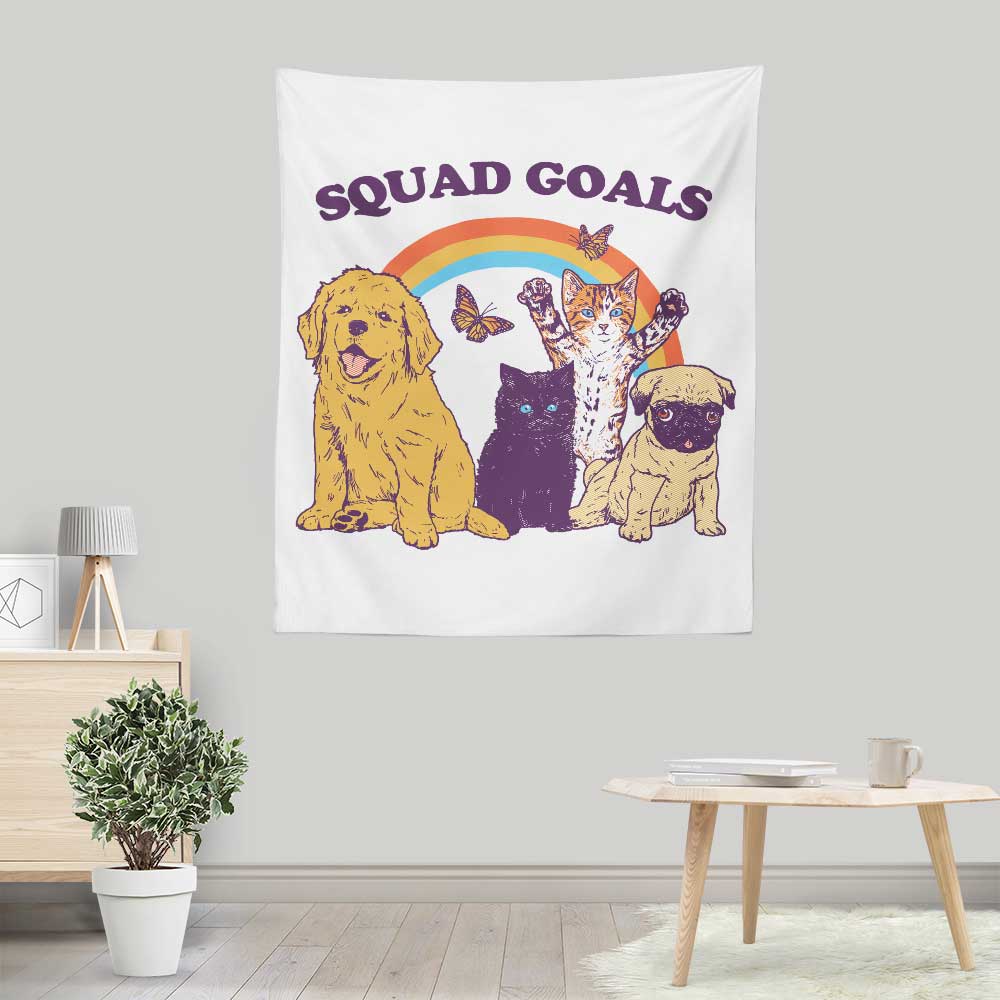 Lightweight Polyester Pet Squad Goals Wall Tapestry by Hillary White