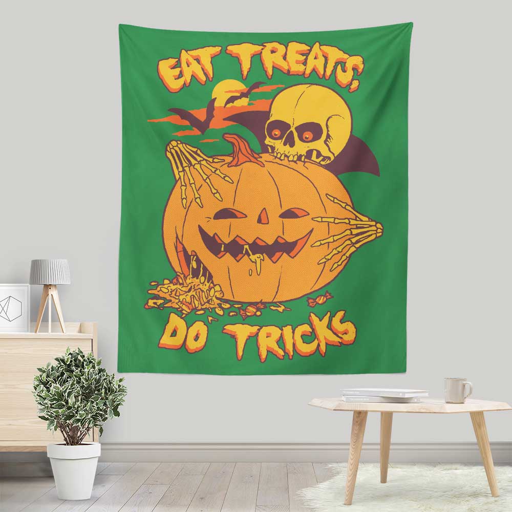 Decorative Wall Tapestry - 'Eat Tricks, Do Treats' by Hillary White