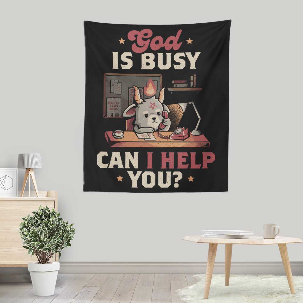 Elegant 'God is Busy' Wall Tapestry for Indoor and Outdoor Decor