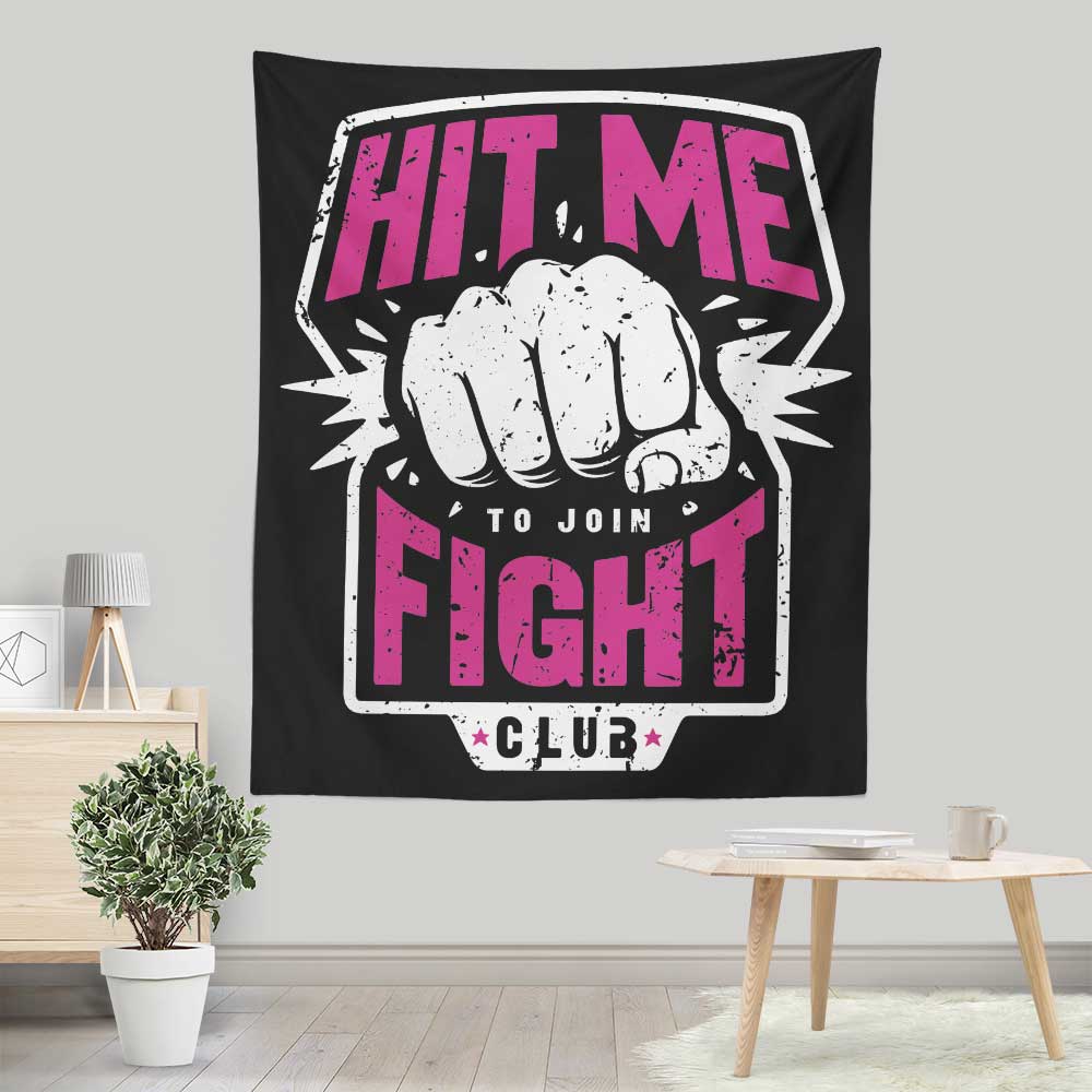 Striking 'Hit Me' Wall Tapestry by Olipop