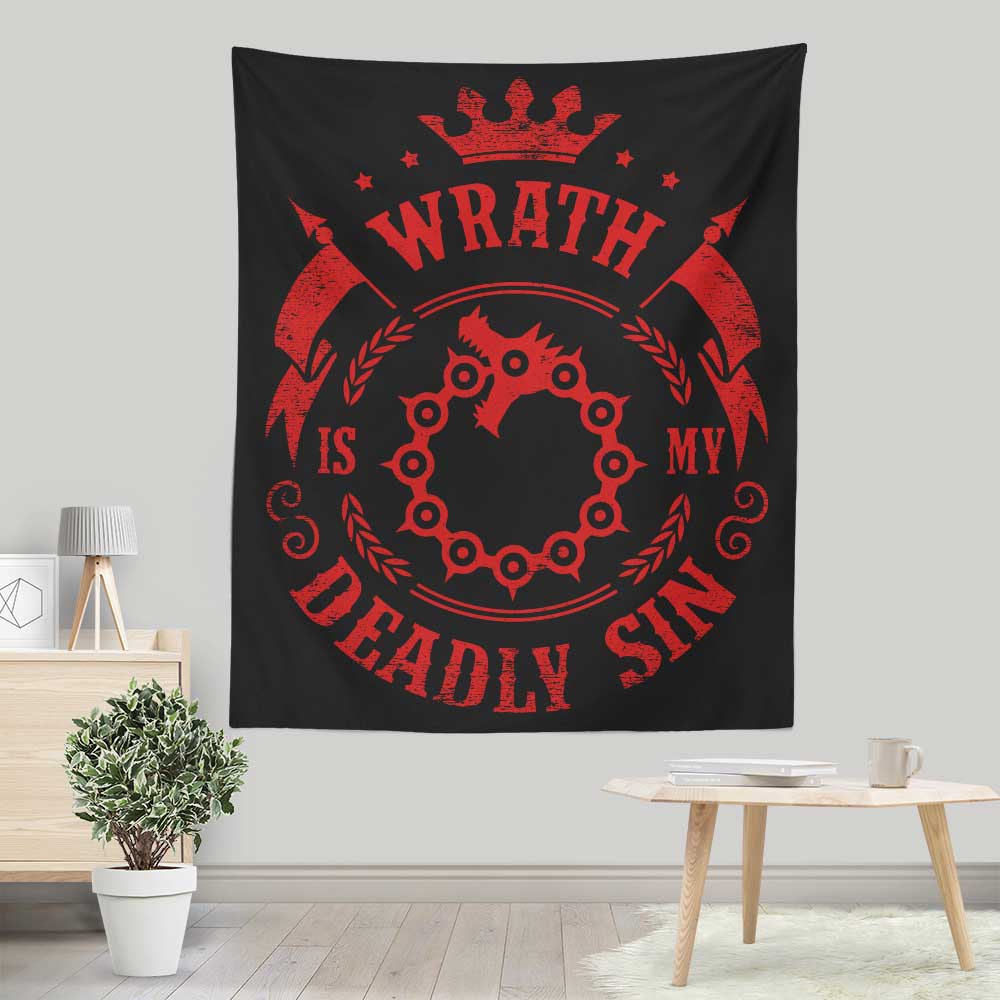 Typhoonic Art's 'Wrath is My Sin' Lightweight Polyester Wall Tapestry for Indoor and Outdoor Use