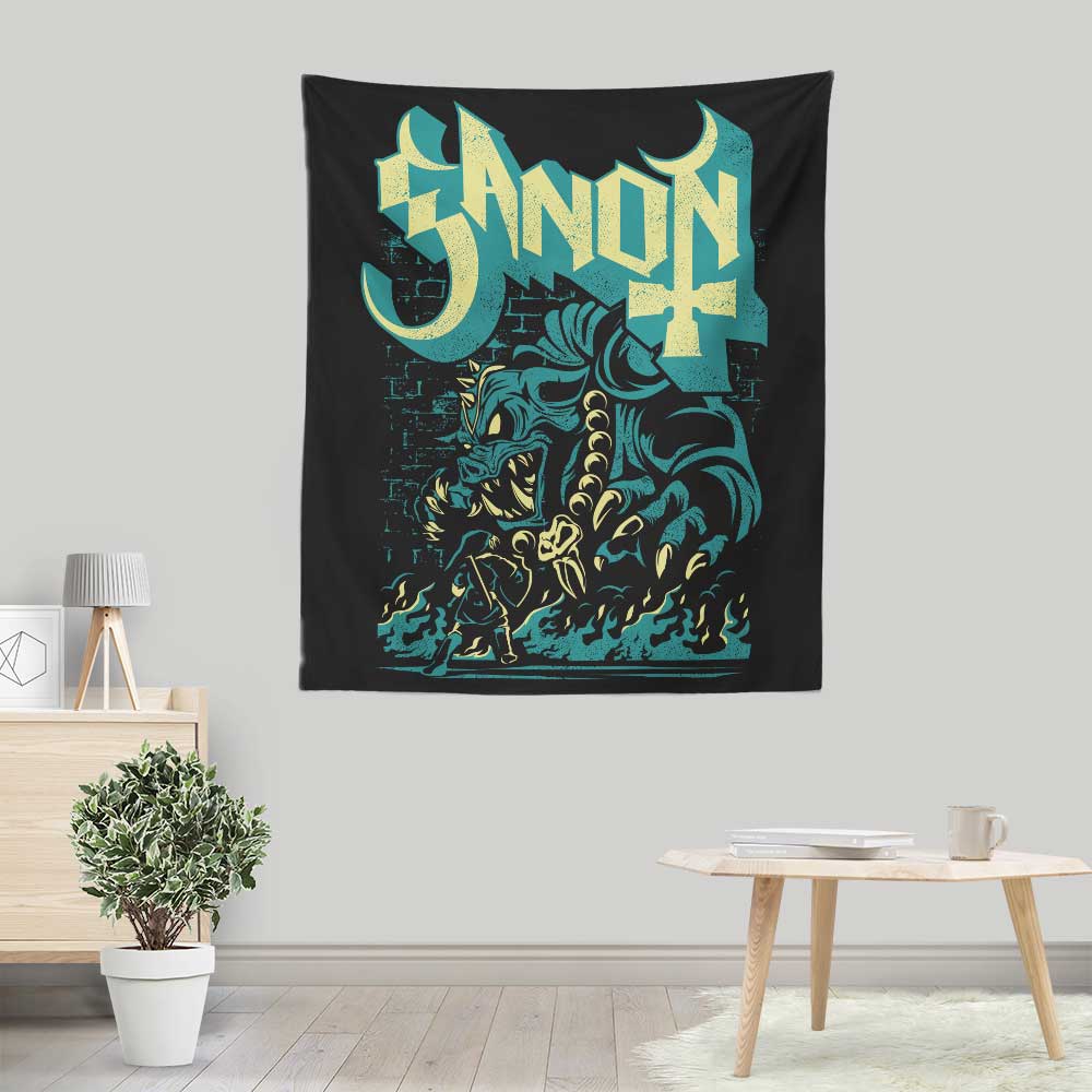 Striking Monstrous Prince of Darkness Wall Tapestry