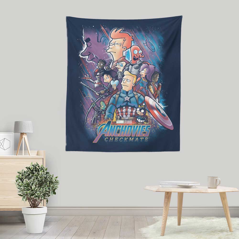 Trheewood's Striking 'Anchovies: Checkmate' Wall Tapestry