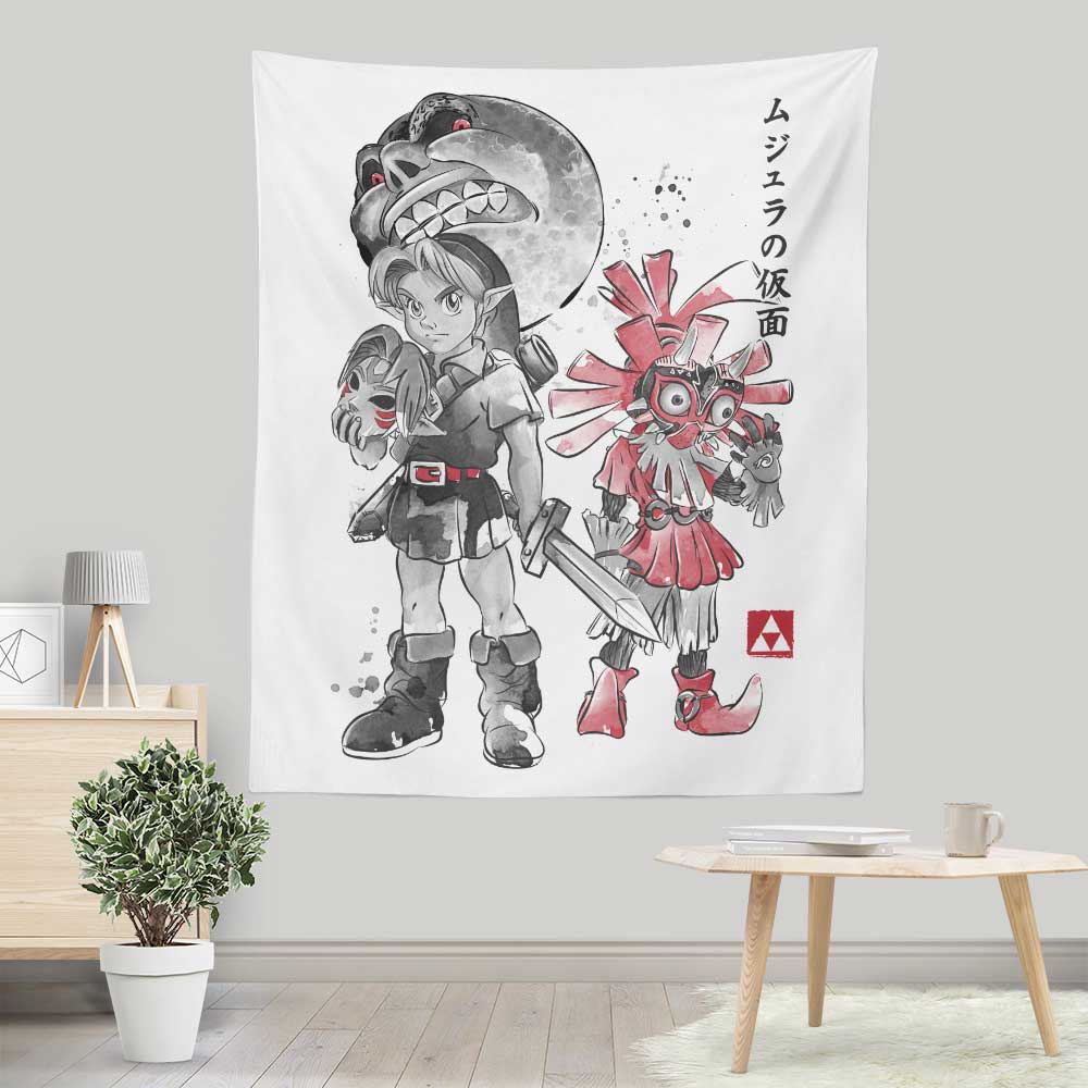 Dr. Monekers' Majora's Sumi-e Lightweight Polyester Wall Tapestry