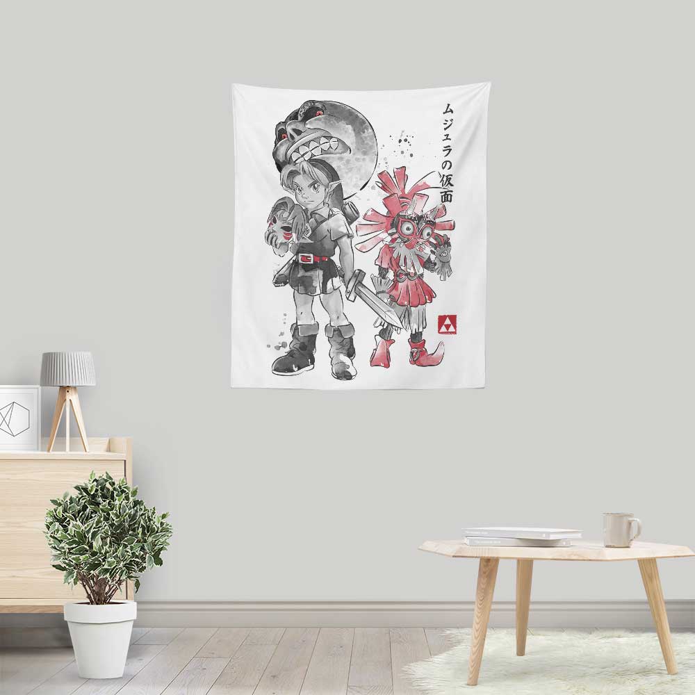 Dr. Monekers' Majora's Sumi-e Lightweight Polyester Wall Tapestry