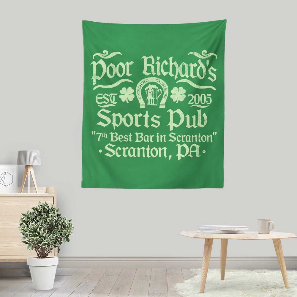 CoD Designs' Poor Richards Pub Lightweight Polyester Wall Tapestry