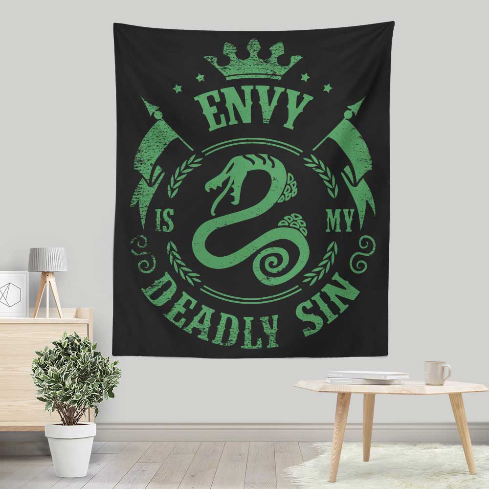 Lightweight Polyester 'Envy is My Sin' Wall Tapestry by Typhoonic Art