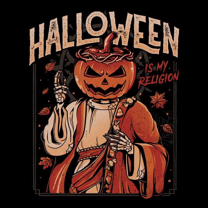 Eerie Halloween - Themed Wall Tapestry: 'Halloween is My Religion'