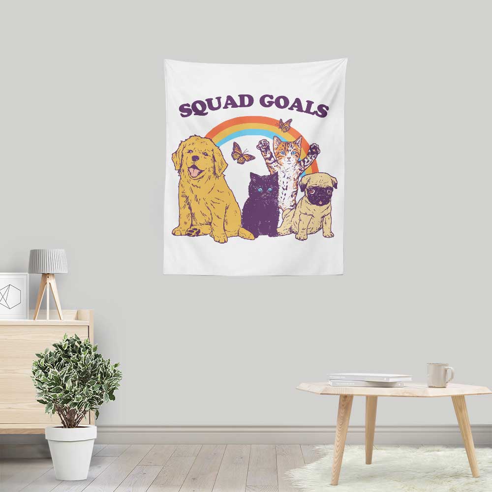 Lightweight Polyester Pet Squad Goals Wall Tapestry by Hillary White