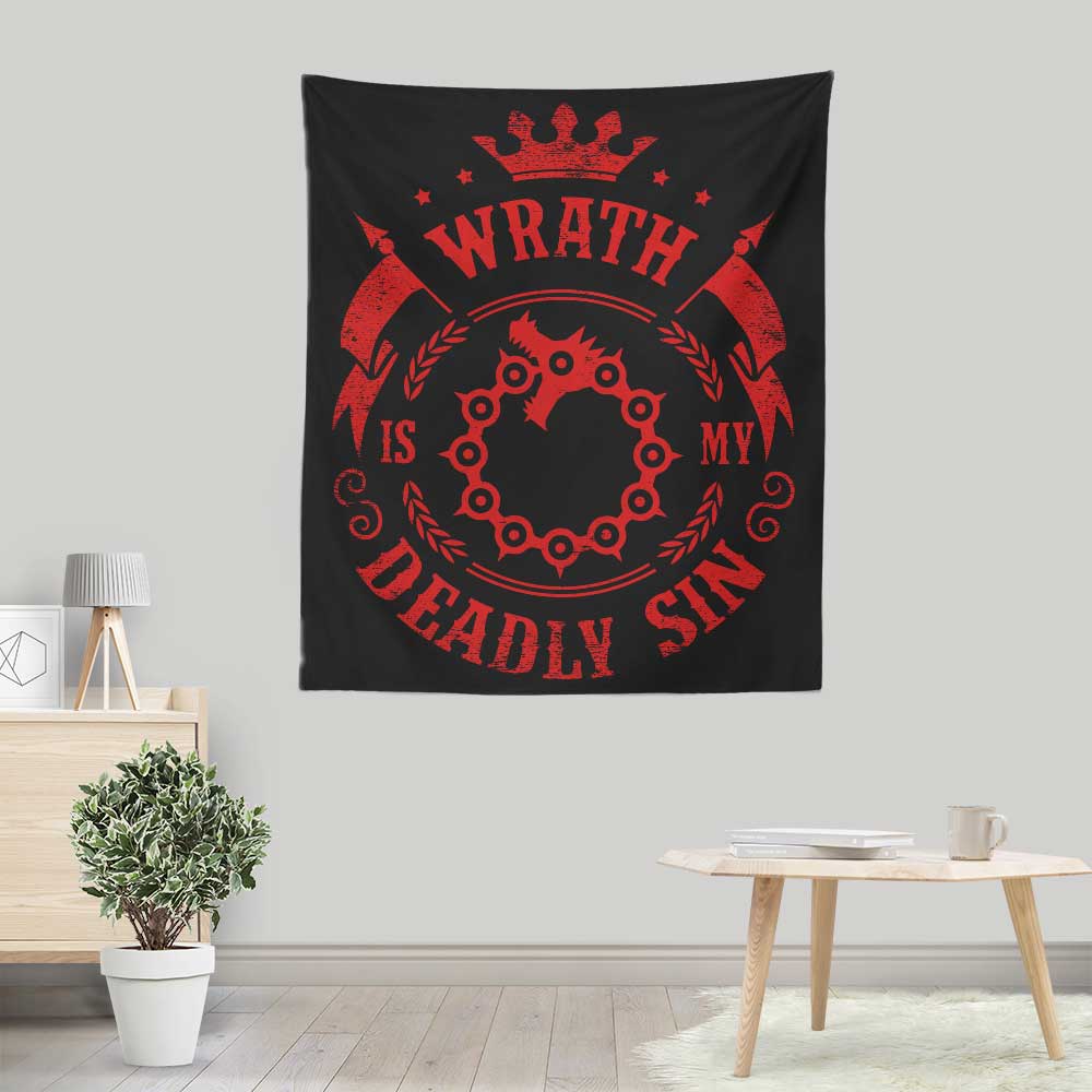 Typhoonic Art's 'Wrath is My Sin' Lightweight Polyester Wall Tapestry for Indoor and Outdoor Use