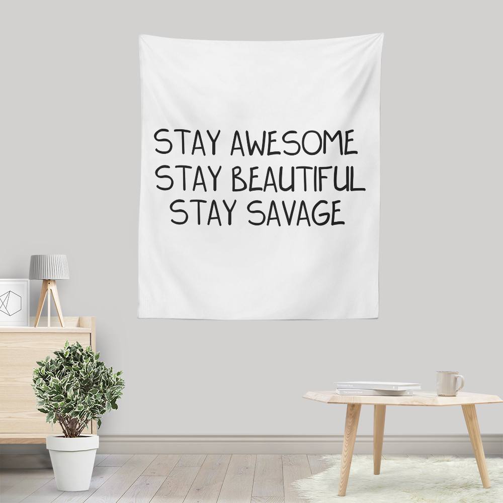 Vibrant MissClick 'Stay Savage' Lightweight Polyester Wall Tapestry