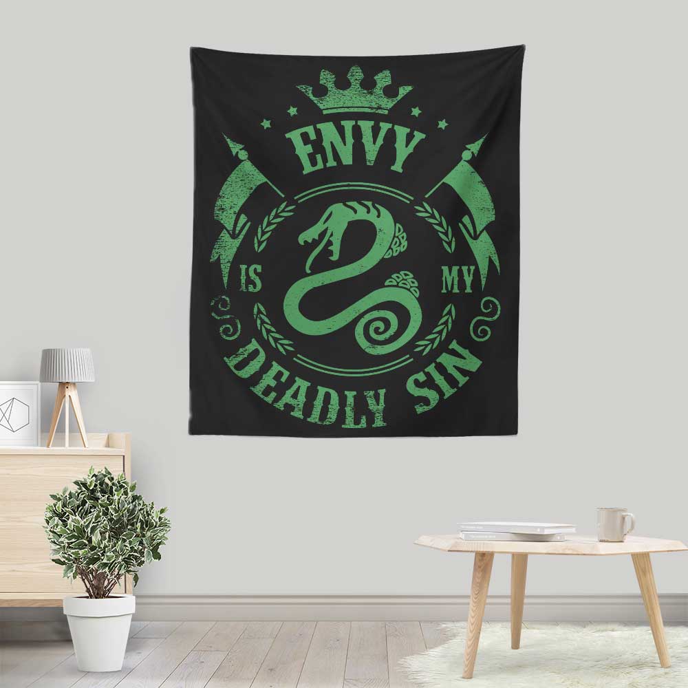 Lightweight Polyester 'Envy is My Sin' Wall Tapestry by Typhoonic Art