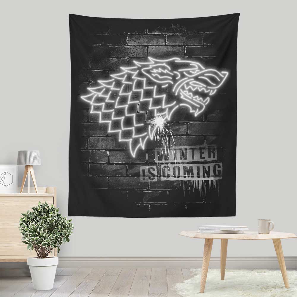 Alemaglia's Neon Wolf Lightweight Polyester Wall Tapestry