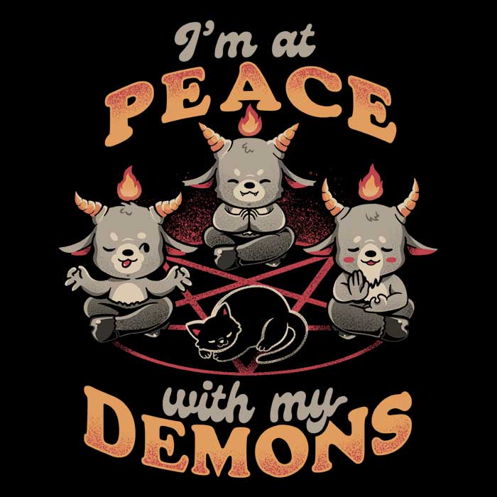 Lightweight Polyester 'At Peace With My Demons' Wall Tapestry