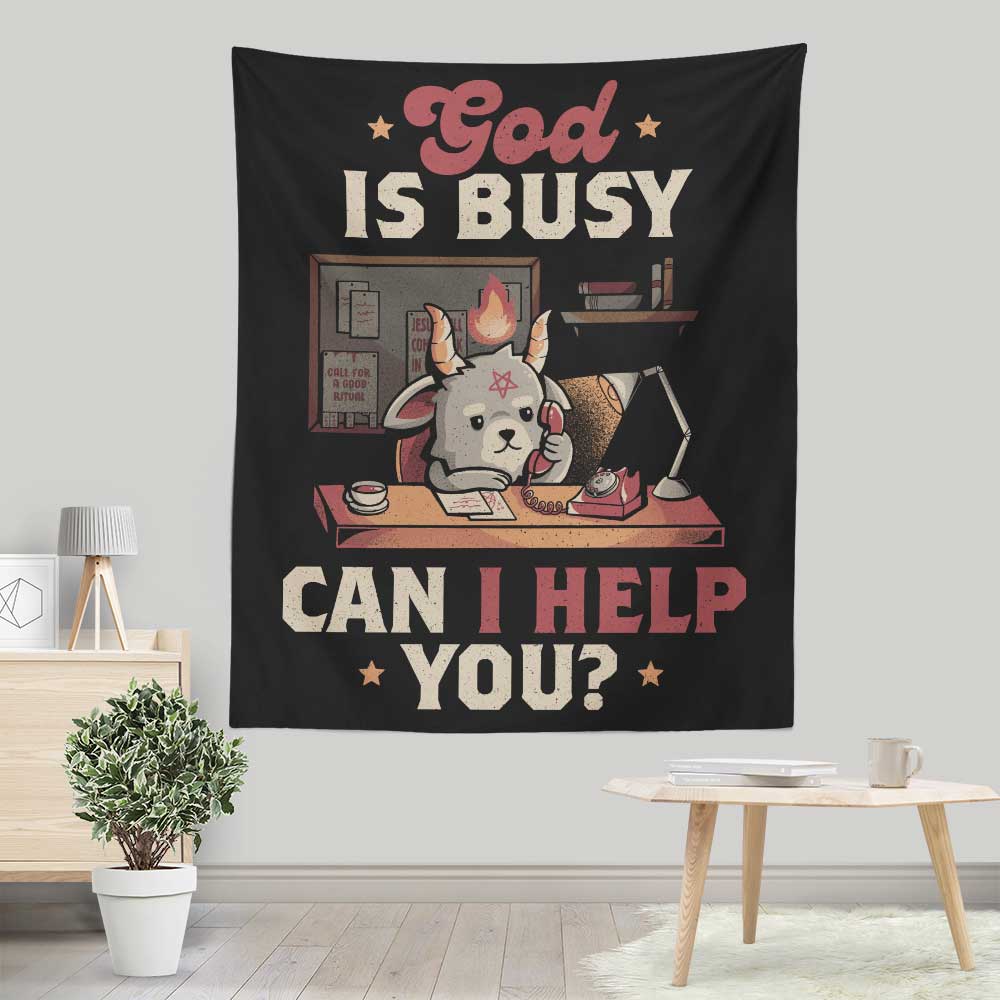 Elegant 'God is Busy' Wall Tapestry for Indoor and Outdoor Decor