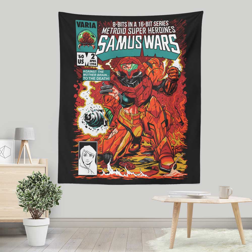 Ninjaink's Samus Wars Lightweight Polyester Wall Tapestry