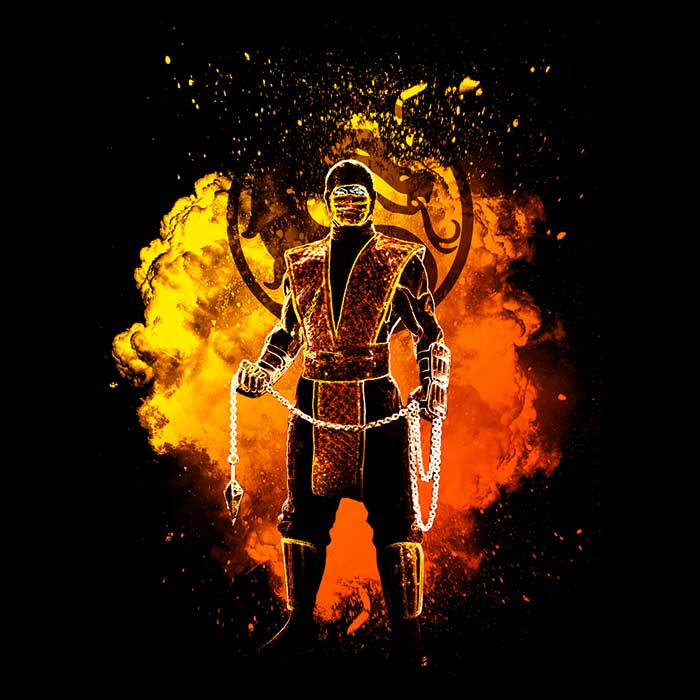 Vibrant Fire Ninja Soul Wall Tapestry by Donnie Illustrations