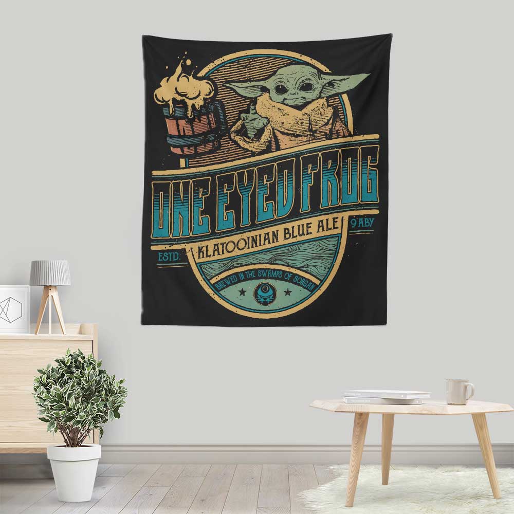 One Eyed Frog Ale Themed Wall Tapestry for Indoor and Outdoor Decor