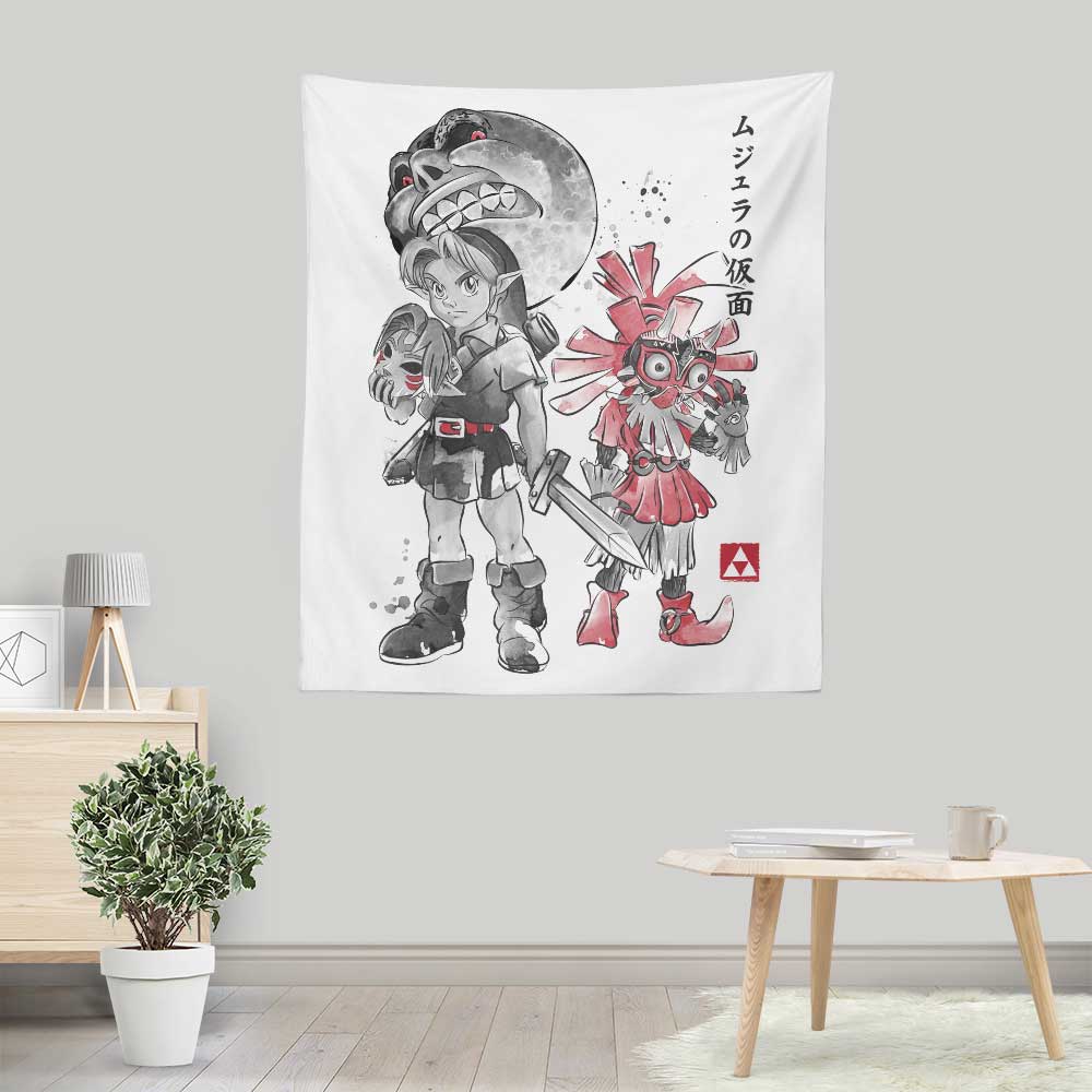 Dr. Monekers' Majora's Sumi-e Lightweight Polyester Wall Tapestry