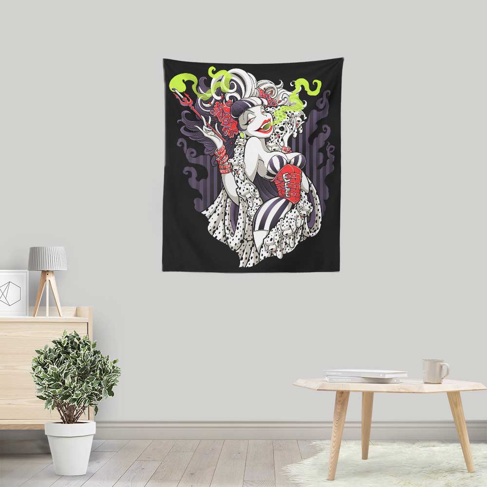 Jehsee's Cruella de Mon Lightweight Polyester Wall Tapestry