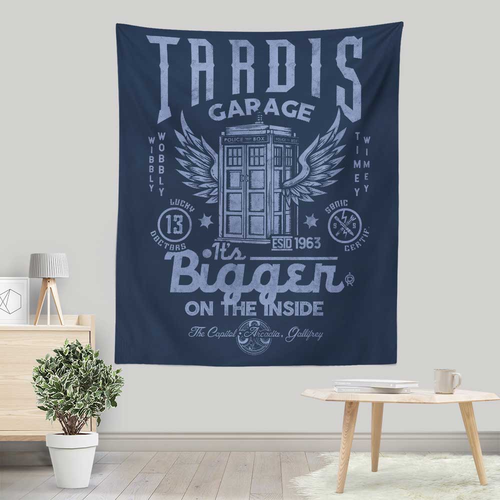 Arinesart Tardis Garage Themed Wall Tapestry for Home Decor