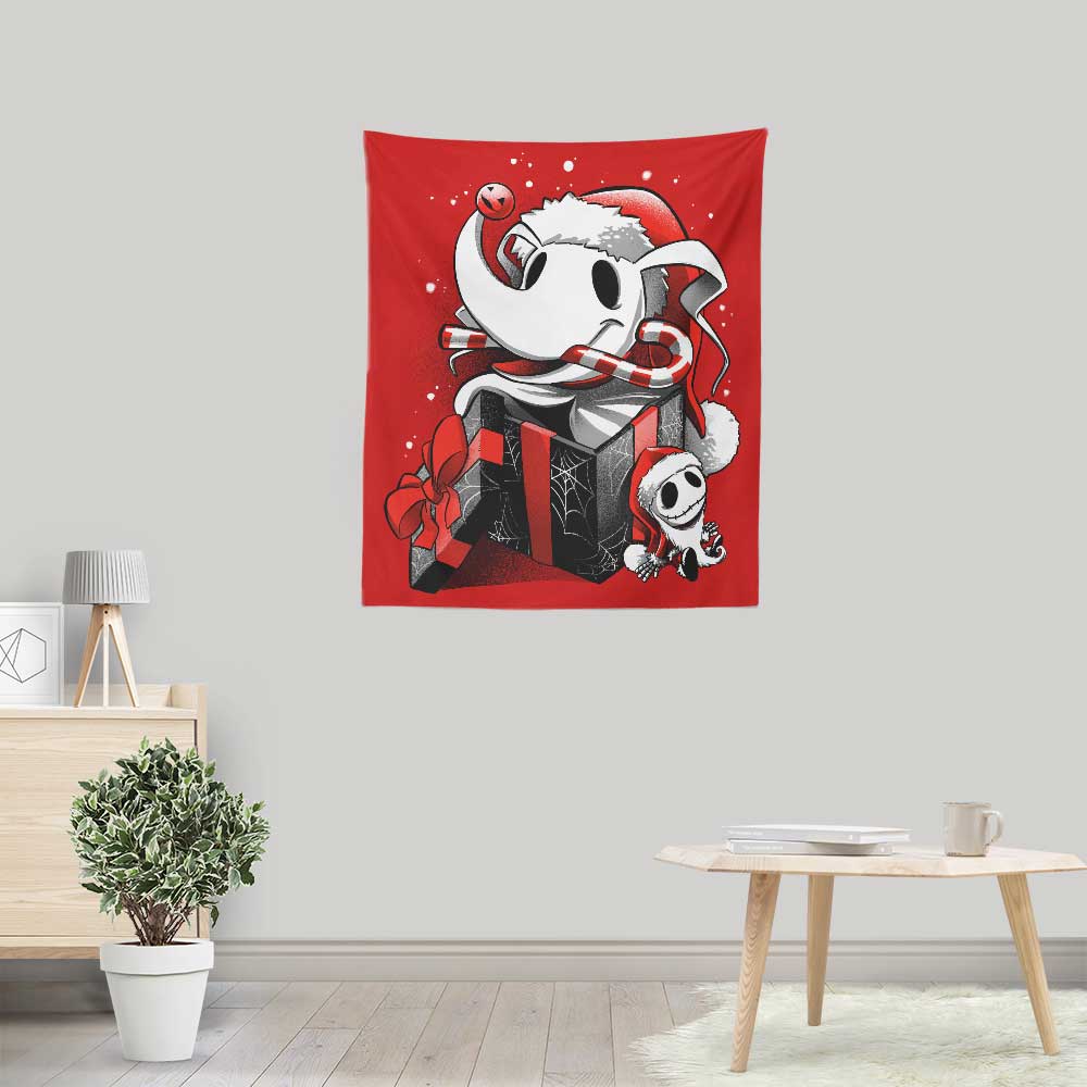 Alemaglia Christmas Themed Ghost Dog Wall Decor Tapestry